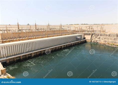 Aswan Dam in High Dam - Egypt Stock Image - Image of substation, plant ...