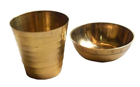 Laddu Gopal Ji Ke Bartan Small Pcs Set Brass Bhog Thali With Glass