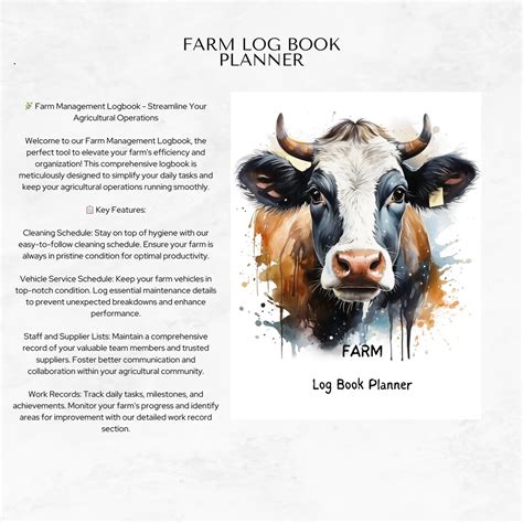 farm logbook planner etsy