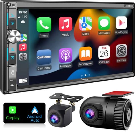 Sjoybring Double Din Car Stereo With Dash Cam And Backup Camera 7