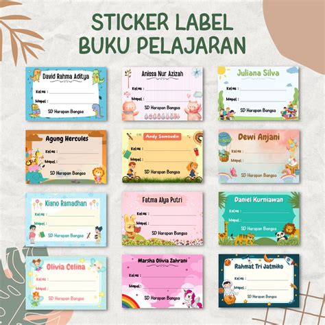 Jual Isi 50 Pcs Sticker Buku Pelajaran Anak Stiker Mapel Sekolah Sticker Buku Mata