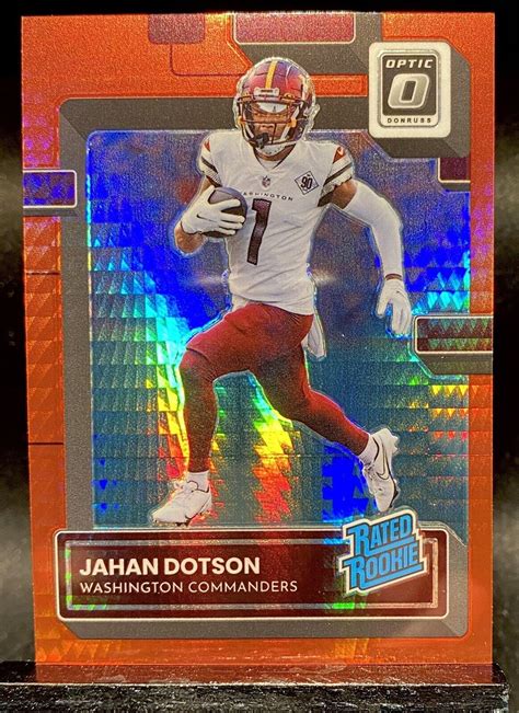 2022 Donruss Optic Jahan Dotson 210 Red Hyper Prizm Rated Rookie Card