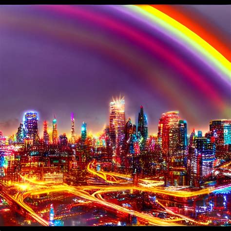 Rainbow Skyline by FirestormDangerDash on DeviantArt