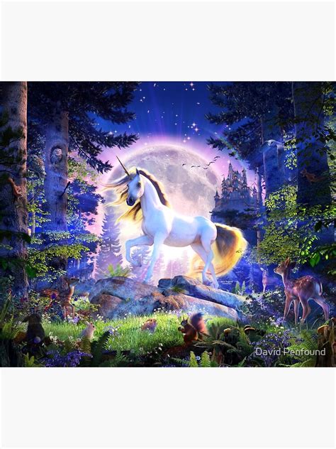 "Moonlight Unicorn" Throw Blanket for Sale by DavidPenfound | Redbubble