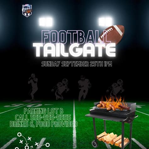 Football Tailgate Invitation EDITABLE Canva Template BBQ Etsy