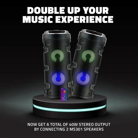 black ms wireless bluetooth party speaker  hrs  rs piece