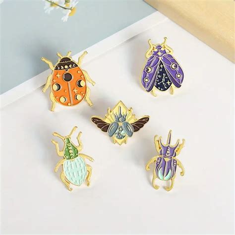 Insect Enamel Pins Custom Cute Ladybird Moth Brooches Lapel Temu