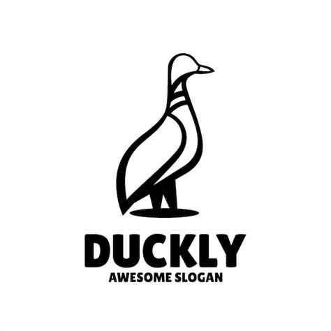 Illustration De Conception De Logo Mascotte Simple Canard Vecteur