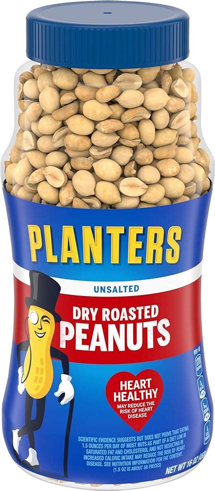 Planters Unsalted Dry Roasted Peanuts 35 Oz Container