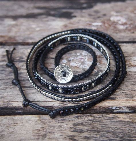 5 Times Wrap With Black Mix Wrap Bracelet Boho Bracelet Etsy Etsy