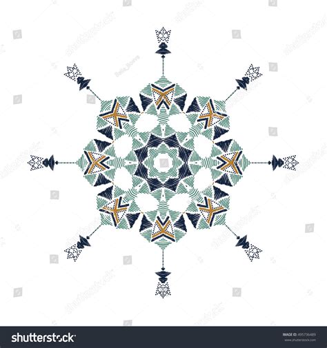 Tribal Folk Aztec Geometric Pattern Circle Stock Vector Royalty Free