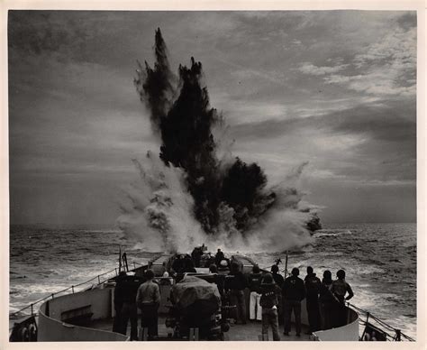 Depth Charge Attack From A Coast Guard Cutter