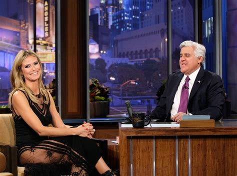 Heidi Klum Dances On Jay Leno S Desk Almost Flashes Crotch—watch Now E News