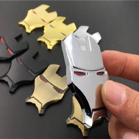 3d Auto Chrome Metal Iron Man Car Emblem Stickers Logo Decoration The Avengers For Car Styling