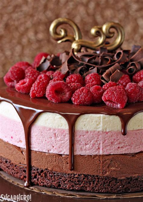 Chocolate Raspberry Mousse Cake - SugarHero