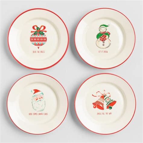 Our Set Of Four Vintage Inspired Holiday Plates Features Classic