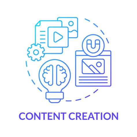 Content Creation Blue Gradient Concept Icon Online Entrepreneur Skill