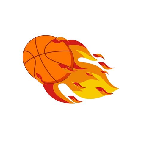 Premium Vector Illustration Of Flying Basket Ball On Fire