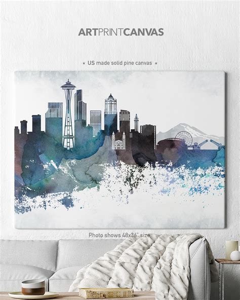 Seattle Canvas, Seattle Skyline Canvas Print, Seattle Canvas Wall Art ...