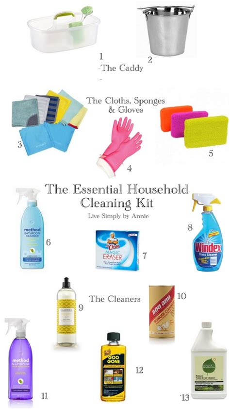 The Essential Household Cleaning Kit Live Simply By Annie