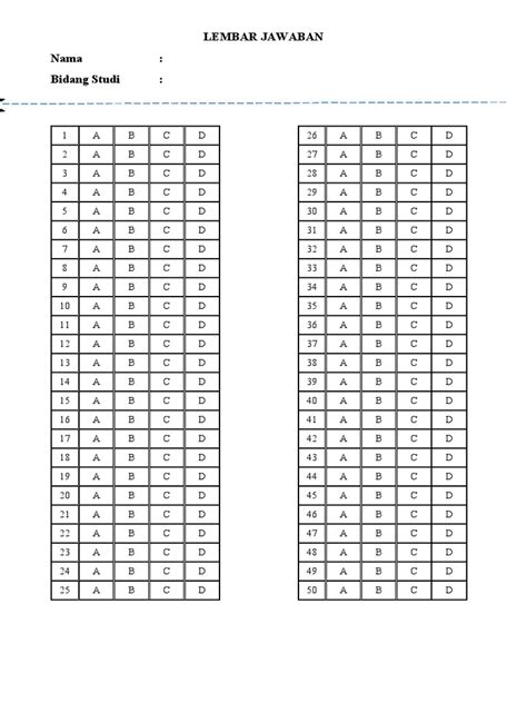 Format Lembar Jawaban Pdf