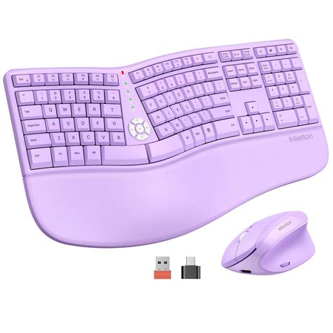 MEETION Ergonomic Wireless Keyboard And Mouse Ergo Keyboard With