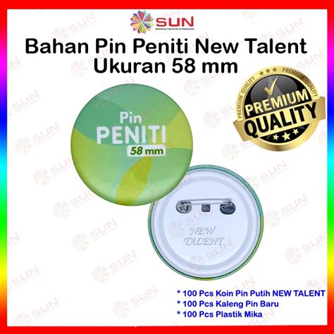 Jual Bahan Pin 58 Mm Talent Pin Peniti Pin Gantungan Kunci Pin