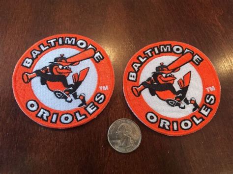 2 Baltimore Orioles Vintage Iron Logo Patches Patch Lot 3 X 3