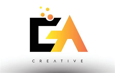 EA Black Orange Letter Logo Design. EA Icon with Dots and Bubbles Vector Logo 4687911 Vector Art ...