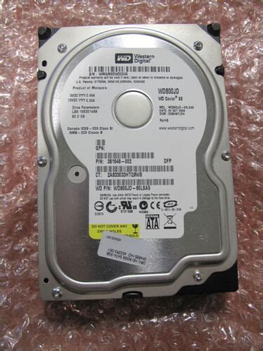 Western Digital Wd800jd 60lsa5 80gb 72krpm Sata Hard Drive Hdd381648