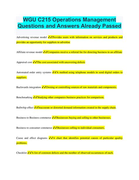 Wgu C Pre Assessment Questions And Answers Already Passed Browsegrades