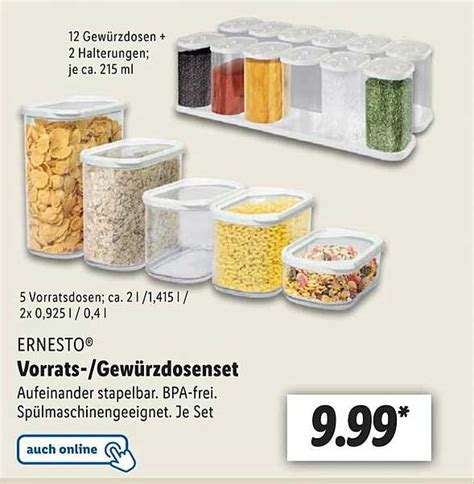 Ernesto Vorrats Gewürzdosenset Angebot bei Lidl 1Prospekte de