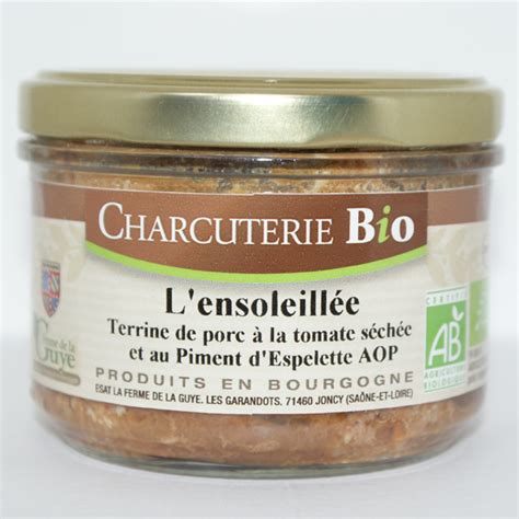 Terrine ensoleillée tomate piment bio 200 g Ferme De La Guye