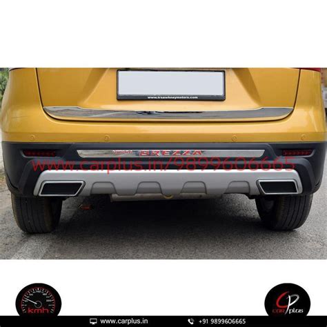 Black ABS KMH Front Rear Bumper Guard For Maruti Suzuki Brezza 1st