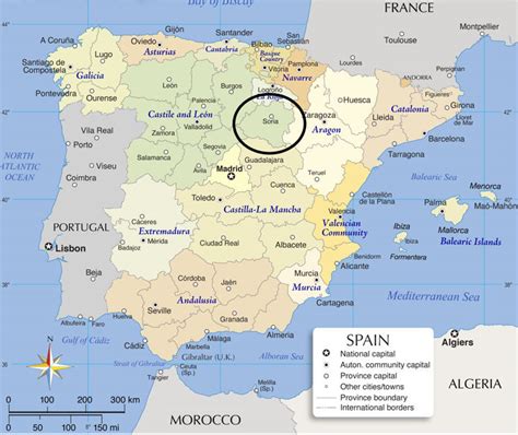 Map of Spain with the location of the province of Soria. | Download ...