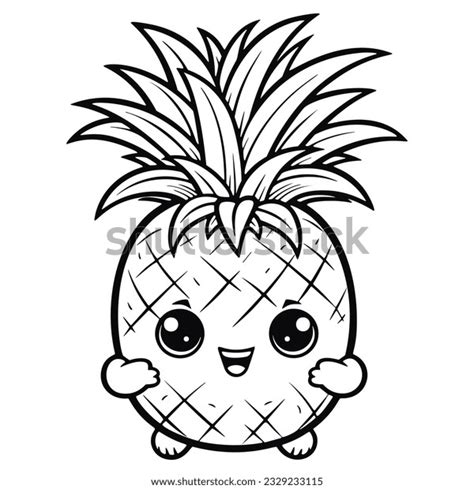 Pineapple Coloring Book Image Photos, Images & Pictures | Shutterstock