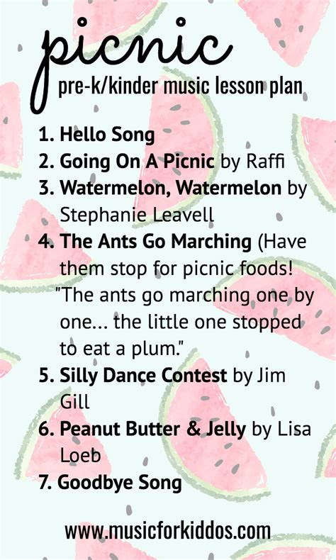 Spring Preschool Music Lesson Plan (Going on a Picnic!) — Music for Kiddos