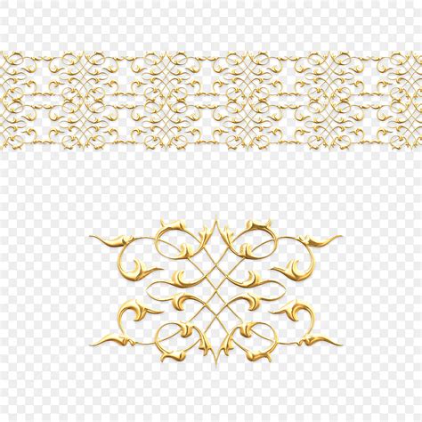 Luxurious Gold Embossed Lace Elements Luxurious Classical Relief Png