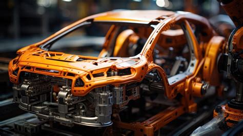 Premium AI Image | automatic robot arm car assembly production