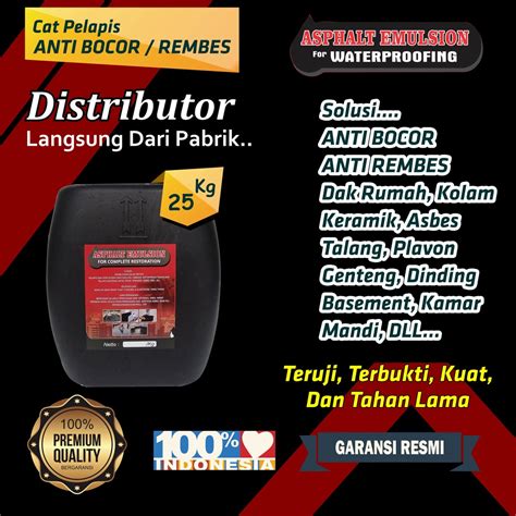 Jual Aspal Cair Anti Bocor Anti Rembes Asphalt Emulsion Waterproofing