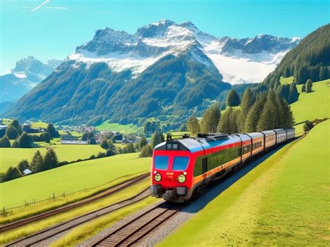 Exploring The Beautiful Countryside By Passenger Train Stock Illustration Illustration Of