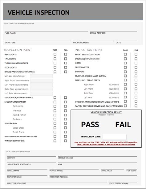 Uber Inspection Form California Printable Forms Free Online