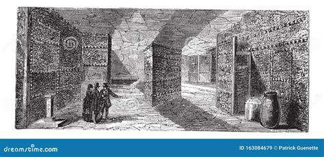 Catacombs or Ossuary,Paris, France Vintage Engraving Stock Vector ...