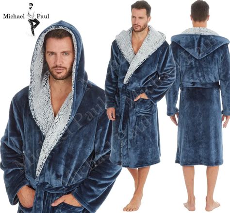 Mens Fleece Dressing Gown With Hood Sale