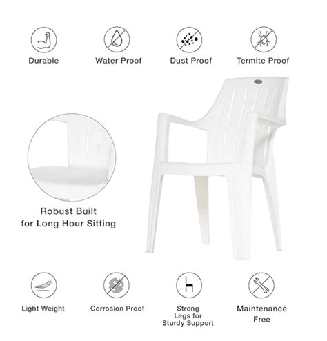 Supreme Turbo Super Plastic Chair Milky White Set Of 4 Velan Store