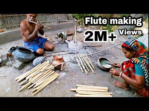 Bamboo flute making by traditional process// How to make a professional ...