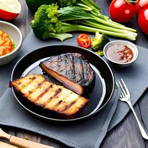 Un Plato De Comida Con Un Trozo De Carne Y Un Plato De Br Coli Al Lado