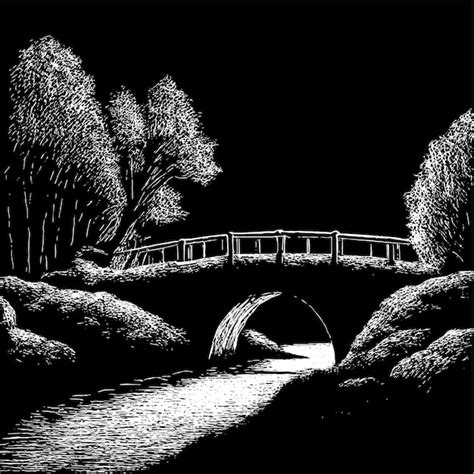 Puente De Piedra Sobre El R O En La Ilustraci N Vectorial Del Bosque En