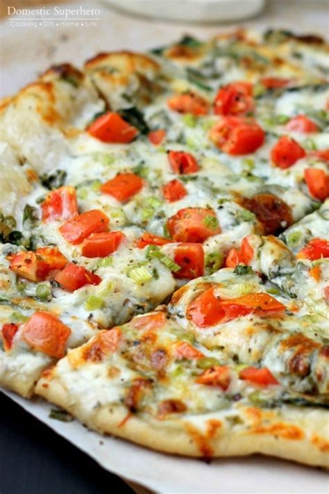 Spinach And Tomato Ranch Pizza Foodie City Network