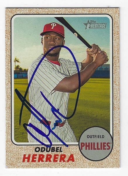 Autographed Odubel Herrera Philadelphia Phillies Topps Heritage